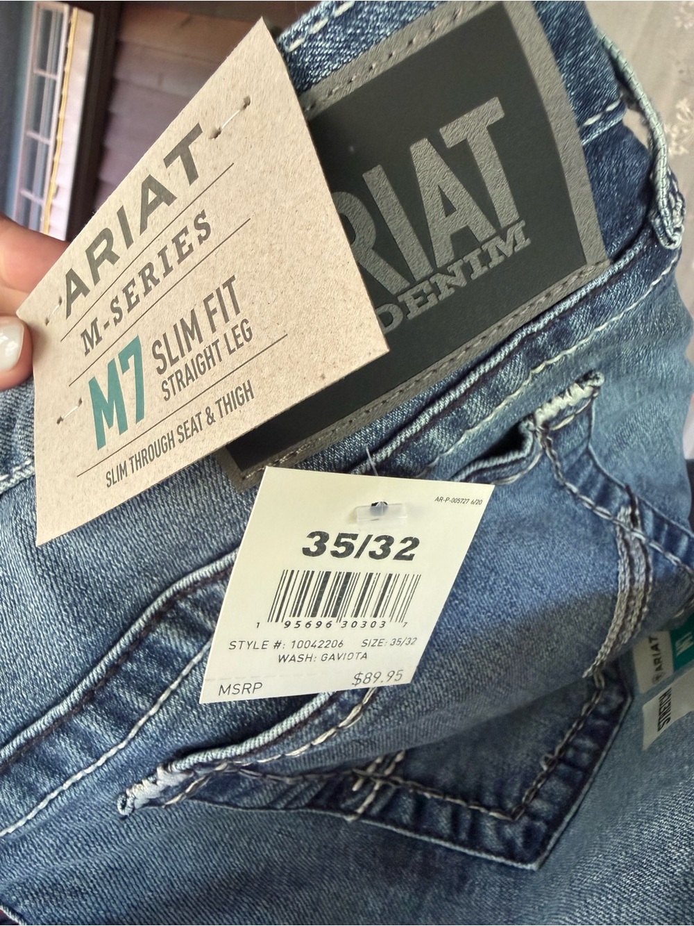 Ariat M7 Slim Fit Straight Leg Jeans in Medium Blue